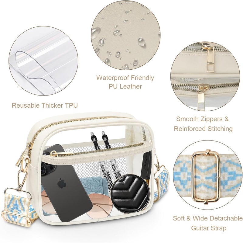 KETIEE Clear Crossbody Bag, Stadium Approved Clear Purse Bag for Concerts Sports Events Festivals - Image 5